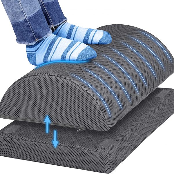 CushZone Foot Rest for Under Desk at Work Adjustable Foam for Office