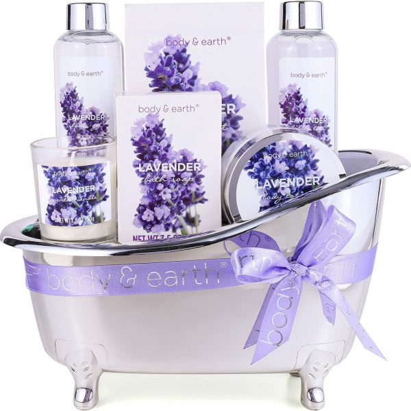 Body & Earth Women Bath Set Lavender Spa Baskets