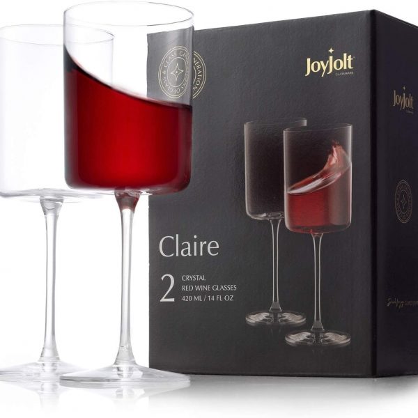 JoyJolt Claire 14oz Red Wine Glass Set