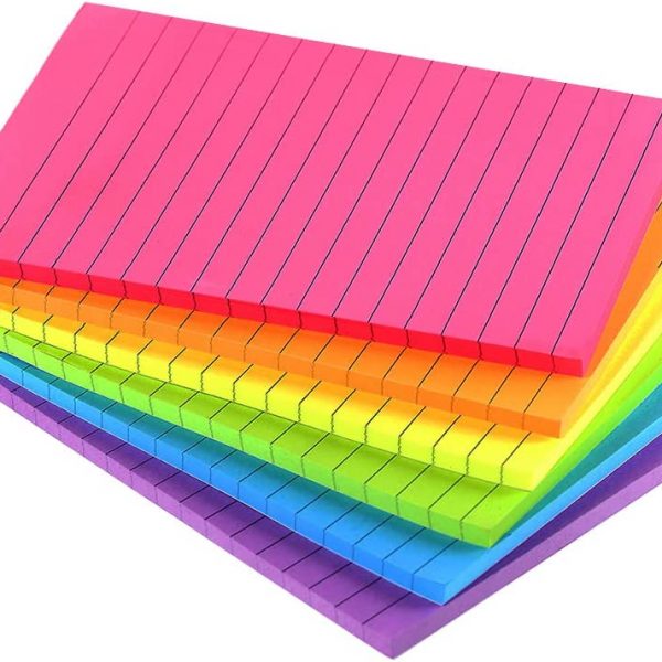 Lined Sticky Notes 4X6 in Bright Ruled Post Stickies