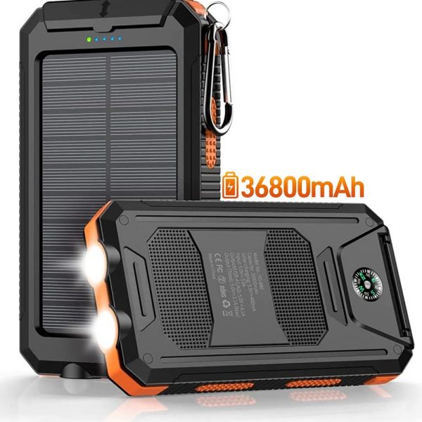 Power Bank Portable Charger Solar 36800mAh
