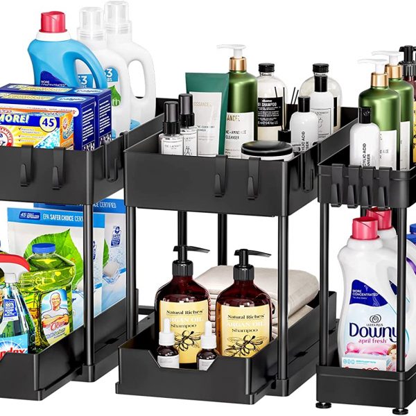 3 Pack Puricon Under Sink Organizer Pull Out Under Sink Storage